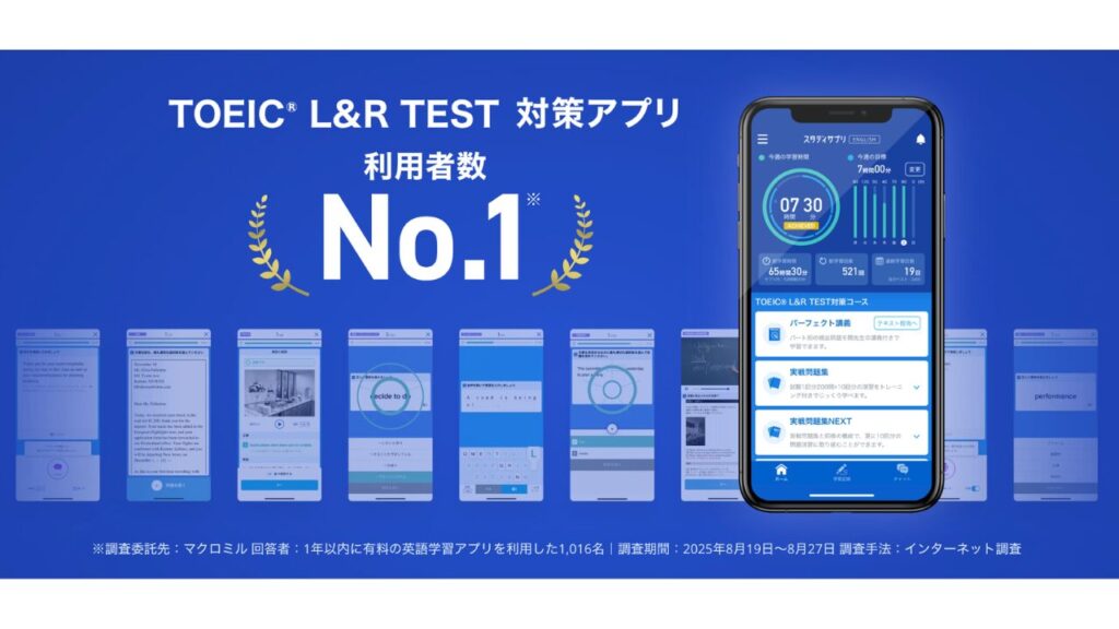 スタディサプリENGLISH ①【一番人気】TOEIC® L&R TEST対策コース