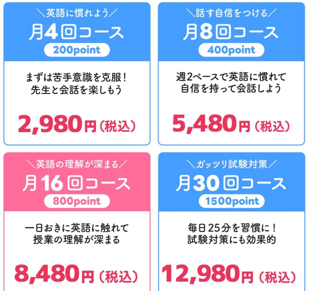 QQジュニア 月額料金表