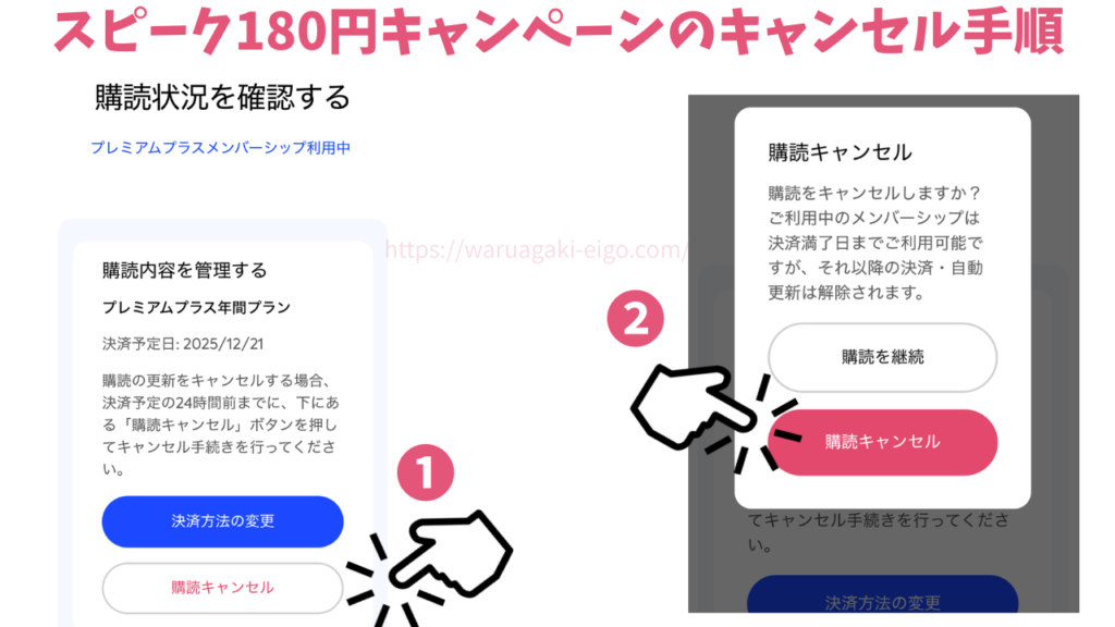 AIスピーク(Speak)180円キャンペーンのキャンセル手順