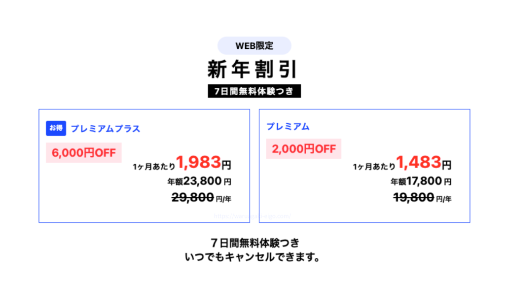 スピーク（Speak）の新年割引・6,000円割引キャンペーンの内容